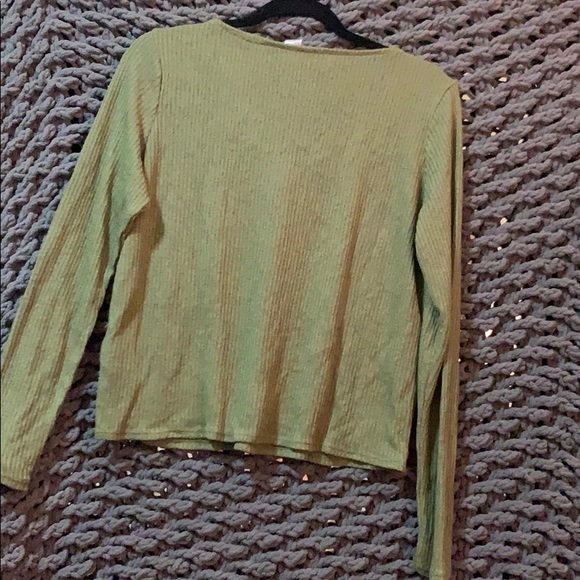 Army Green Lace Up Sweater 💚 - Picture 3 of 5